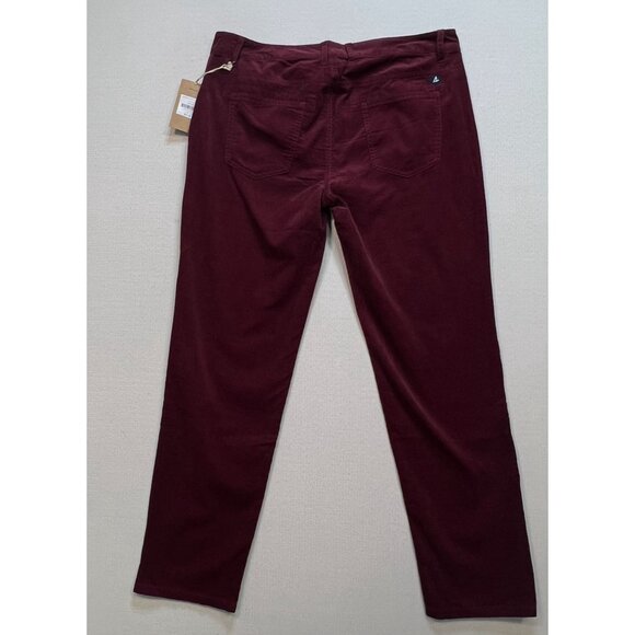 NWT Sperry Womens Bottom Microcord 5-Pocket Corduroy Pants 28 Maroon Slim Casual - Picture 8 of 11